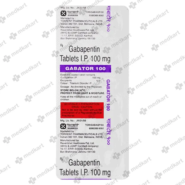 GABATOR 100MG TABLET 10'S