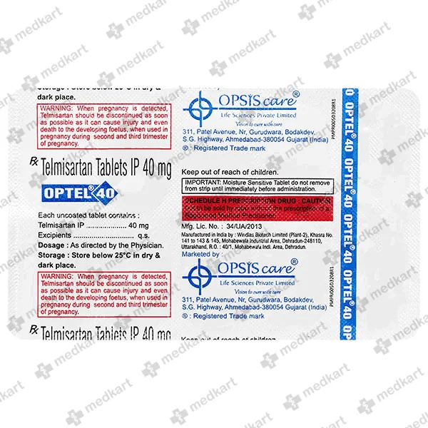 OPTEL 40MG TABLET 10'S