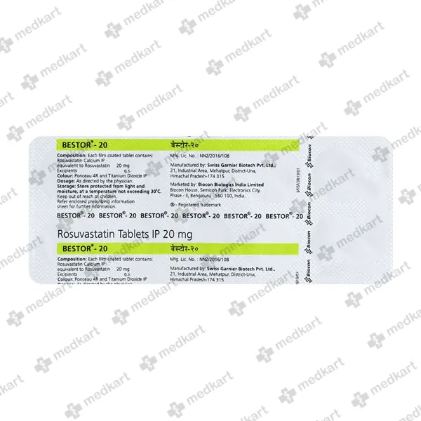BESTOR 20MG TABLET 10'S