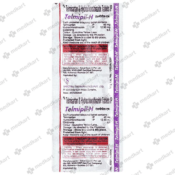 Telmipil H 40mg Tablet – Blood Pressure Control Medicine