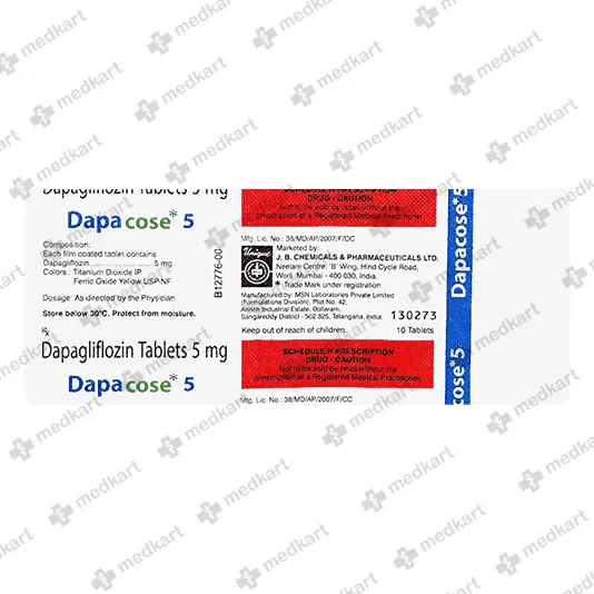 DAPACOSE 5MG TABLET 10'S
