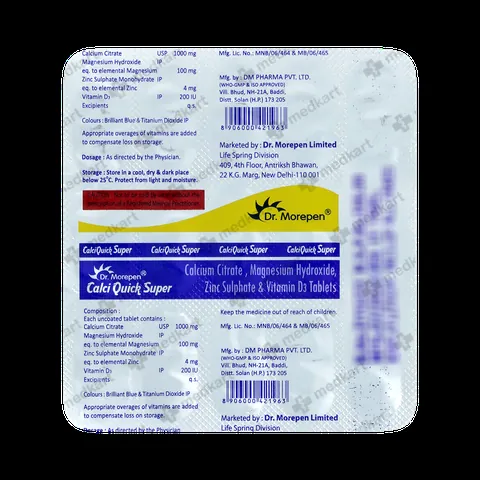 CALCIQUICK SUPER TABLET 15'S