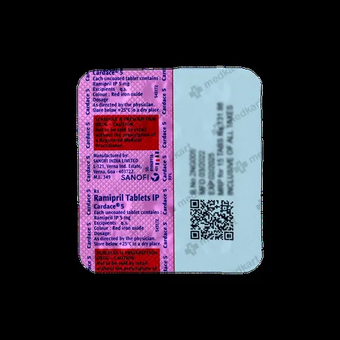 CARDACE 5MG TABLET 15'S