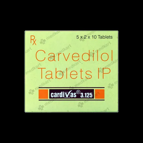 CARDIVAS 3.125MG TABLET 10'S