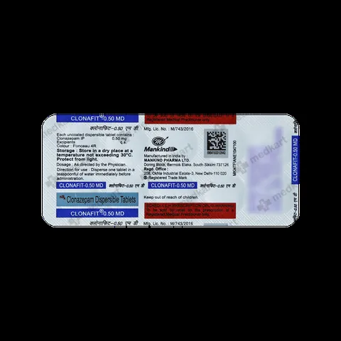 CLONAFIT 0.5MG MD TABLET 10'S