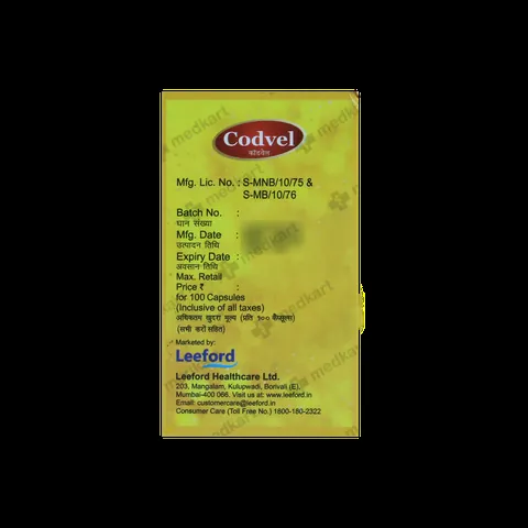CODVEL CAPSULE 100'S