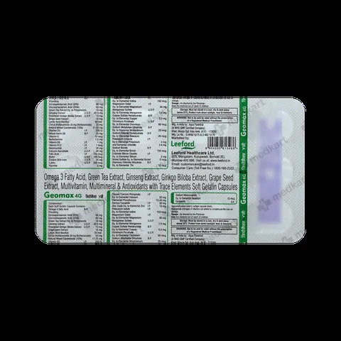 Geomax Plus 4g Tablet 10's – Dosage Information