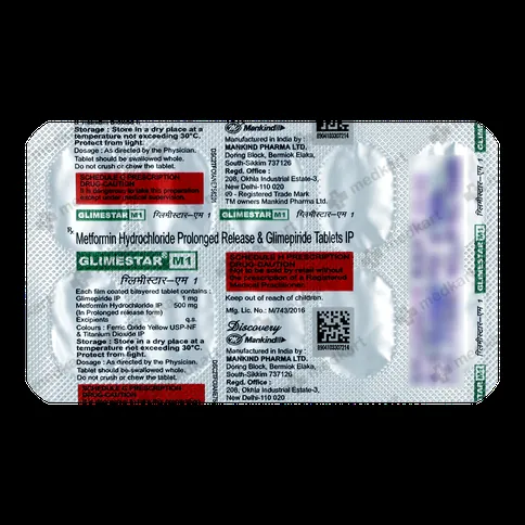 GLIMESTAR M 1MG TABLET 10'S