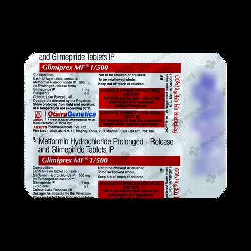 GLIMIPREX MF 1/500MG TABLET 10'S