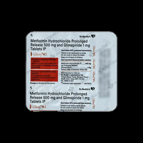 GLIMY M 1MG TABLET 15'S