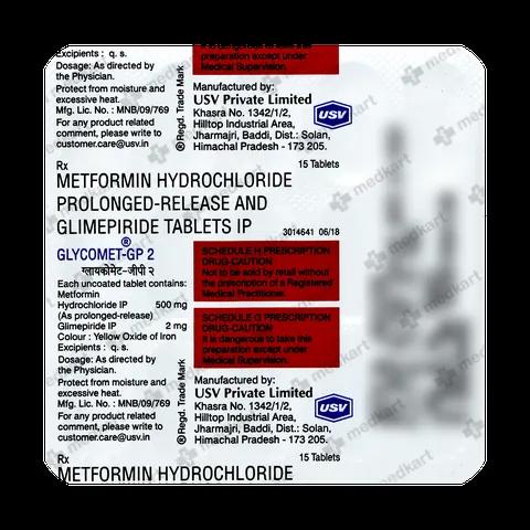 GLYCOMET GP 2MG TABLET 15'S