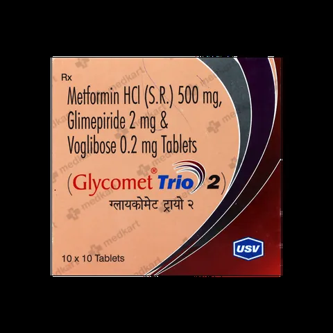 GLYCOMET TRIO 2MG TABLET 10'S