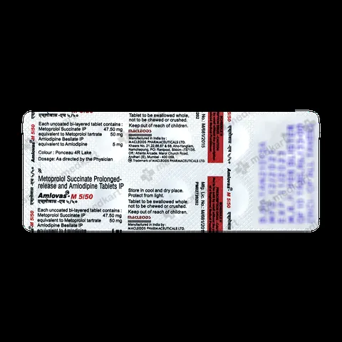 AMLOVAS M 5/50MG TABLET 10'S