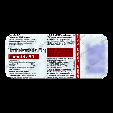 LAMOTRIZ 50MG TABLET 10'S