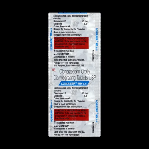 LONAZEP MD 0.5MG TABLET 15'S