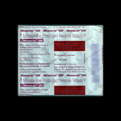 MESACOL OD TABLET 15'S