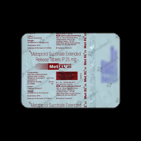 MET XL 25MG TABLET 20'S
