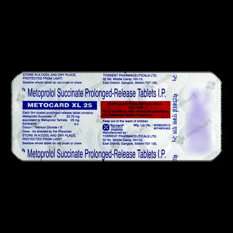 METOCARD XL 25MG TABLET 10'S