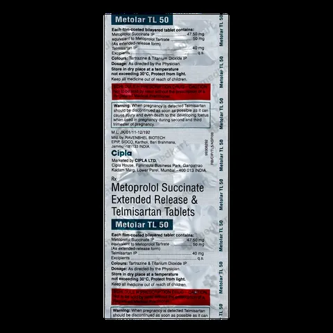 METOLAR TL 50MG TABLET 10'S