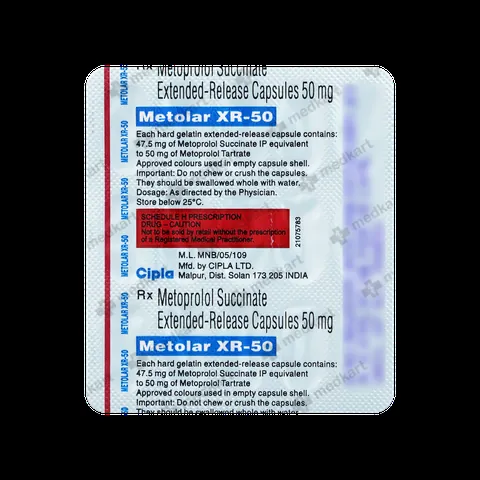 METOLAR XR 50MG TABLET 15'S