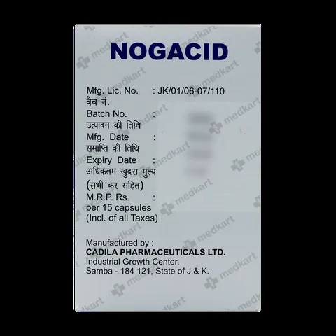 NOGACID 20MG CAPSULE 15'S
