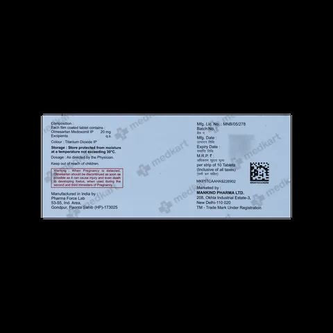 OLMETIME 20MG TABLET 10'S