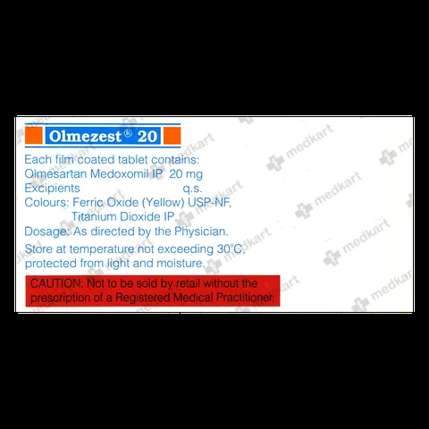 OLMEZEST 20MG TABLET 10'S
