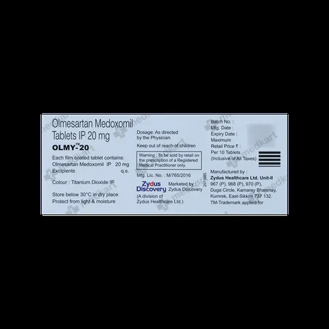 OLMY 20MG TABLET 10'S