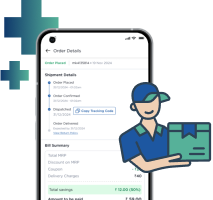 Track your medicine order with the Medkart app on your smartphone