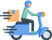 Fast delivery boy icon
